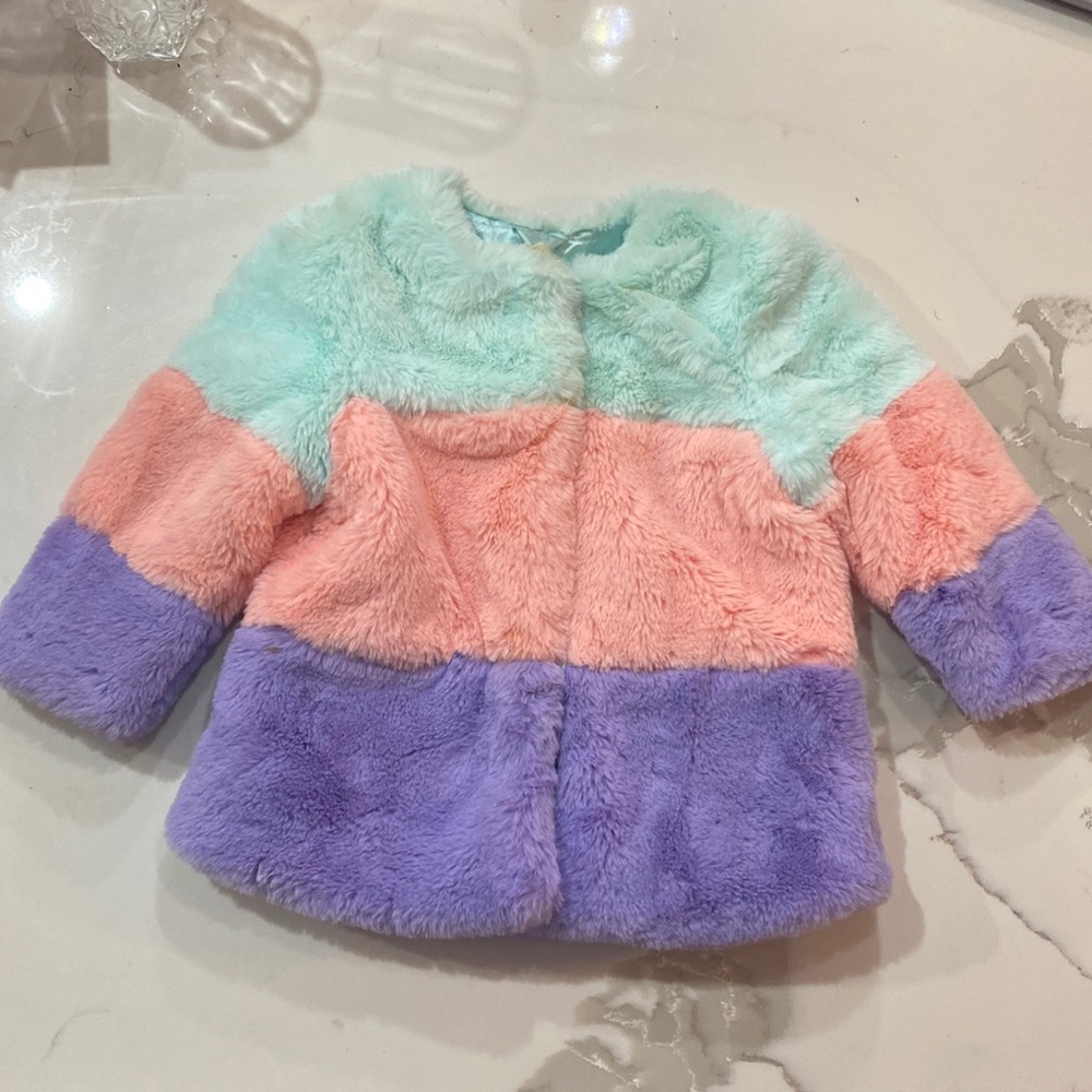Faux Fur Tri-color Jacket